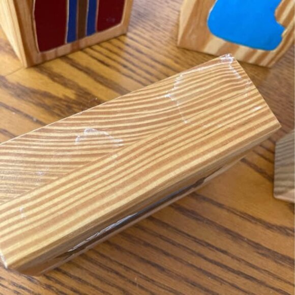 Wood Block Carved Painted Nativity Artist Signed - Picture 10 of 10